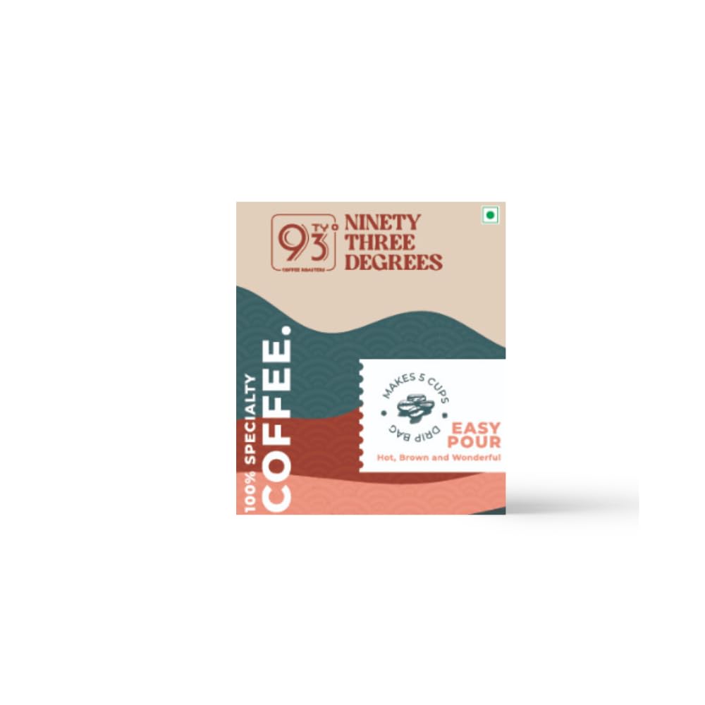 93 Degrees Coffee Easy Pour-Over Coffee Box / 5 Delicious Flavours - Summer Berry, Banoffee, Festive Blossom, House Pour-Over, and Mimosa - No Equipment Needed (5 Bag in 1 Box) - Pack of 1 (B0CDC2DFMG) Amazon Price History, Amazon Price Tracker