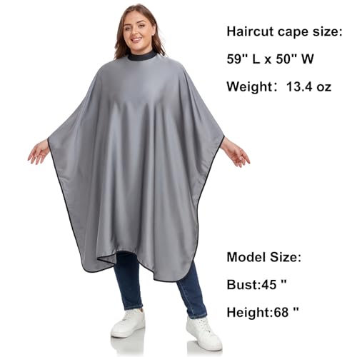 Cape de coupe de cheveux PERFEHAIR gris adulte avec col silicone réglable
