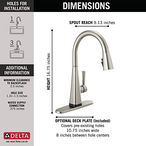Delta 19802TZ-SP-DST Faucet Lenta Touch Kitchen Faucet Brushed Nickel thumb #3