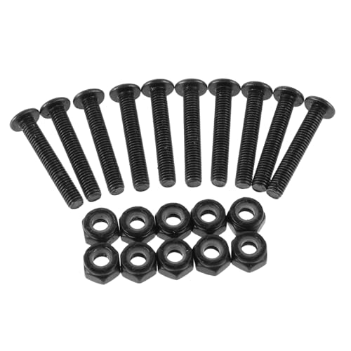 POPETPOP 10pcs Black Surfboard Mounting Screws Kit Durable Hardware for Skateboards Secure Connection for Bridges and Decks Compatibility for Sports Equipment