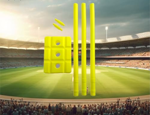 Image of Elan Polymer Cricket Stump Set | Plastic Cricket Stump | with 3 Wickets | Base | 2 Bails | Kit Bag | Stumps.