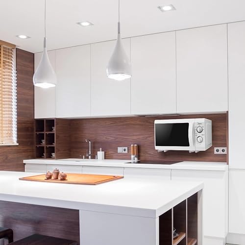 RICOO Mikrowellenhalterung Anschluss Sets für Mikrowellen Wand Halter Wandhalterung Unterbau WM0106 Halterung Mikrowellenregal Stand Regal für Küche, 2 Stück (Paar) Weiß