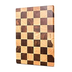 TJ POP End Grain Cutting Board, Heavy Duty Acacia/Rubber Wood Cutting Board For Kitchen, Flippable Serving Board For Meat, Bread & Fruits, Rectangle Cutting Board, 14.5 x 10 x 0.8 Inch TJ POP End Grain Cutting Board Heavy Duty AcaciaRubber Wood Cutting Board For Kitchen Flippable Serving Board For Meat Bread Fruits Rectangle Cutting Board 145 x 10 x 08 Inch