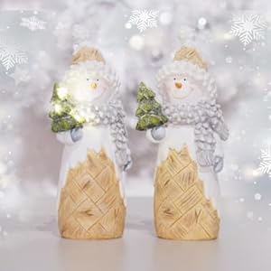 Newman House Studio Snowman Christmas Decorations Christmas-Tree Lighted - Snowman Figurines Ornaments with LED Lights Merry Resin Holiday Light Up Snowman Indoor Decor 3.5 * 2.25 * 8.5 in Newman House Studio Snowman Christmas Decorations Christmas Tree Lighted Snowman Figurines Ornaments with LED Lights Merry Resin Holiday Light Up Snowman Indoor Decor 35 225 85 in