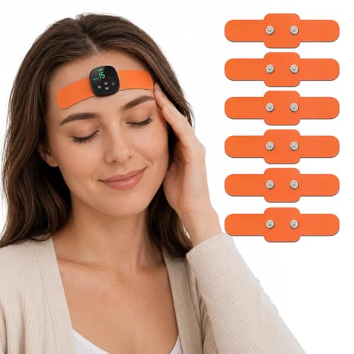 Migraine Relief Device, Rechargeable TENS Headache Relief, Drug-Free Wearable Head Massager with Adjustable Intensity, Portable Migraine Relief Device for Adults with 6 Reusable Electrode