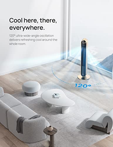 Dreo Smart Tower Fan Voice Control, 120° Oscillating Fan Works With Alexa/Google/App/Remote, 42 Inch, 25Db Quiet Dc Bladeless Fan For Bedroom,12 Speeds, Floor Fan For Home, Office, Pilot Max S #TOP5