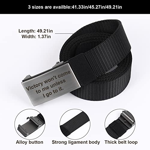 Personalized Men's Ratchet Web Belt, Custom Name Nylon Automatic Buckle Belt3