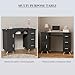 Charmmade Black Nail Desk for Nail Tech with Drawers, Acetone Resistant Manicure Table Nail Tech Desk Storage Cabinet, Open Drawer, Wrist Pad, Metal Legs, for Beauty, Salon, Spa Makeup