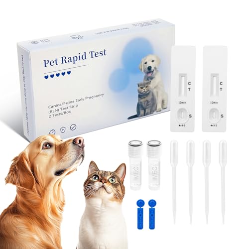 Dog & Cat Blood Pregnancy Test Kit 99% Accurate Relaxin Detection for Early Home Use Results in 5-10 Minutes with Painless Sampling Professional-Grade Kit for Breeders & Pet Owners