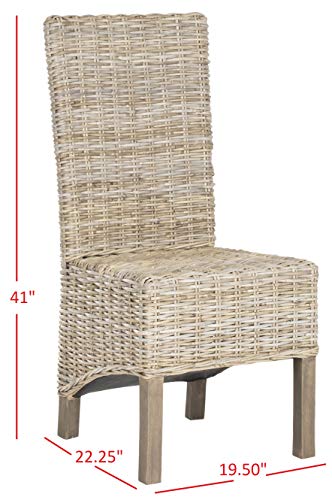 Safavieh Home Collection Pembrooke Wicker Side Chairs, Antique Grey, Set Of 2 #TOP4