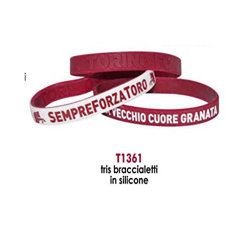 Giemme Articoli promozionali - Coppia Braccialetti Stemma Torino Toro Prodotto Ufficiale Granata Idea Regalo