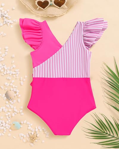 Image of Mioglrie Toddler Baby Swimsuit Girl Bathing Suit Girl 2T 3T 4T 5T 6T Girls One Piece Swimsuits Color Block Swimwear