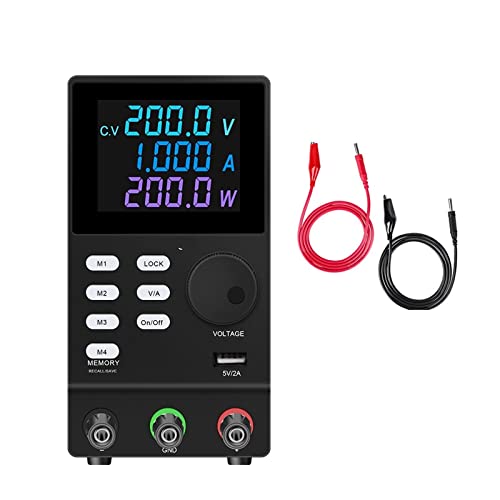 スイッチング電源 ラボプログラマブル DC 電源 ラボ調整可能 30V 10A 5A 60V 120V 3A 300V 1A 電圧電流レギュレータソース USB 可変直流安定化電源 (Color : SPPS2001D Black, Size : Type