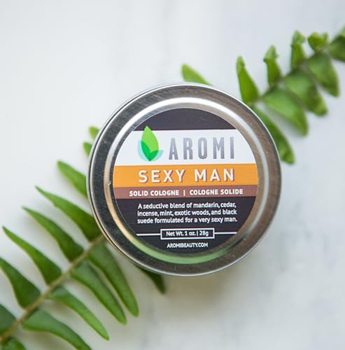 Aromi Solid Cologne | Aromatic, Woodsy Men's Fragrance, Mandarin, Mint, and Suede Scent, Vegan, Cruelty-free, Gift for Him, Stocking Stuffer, Travel, (Sexy Man)