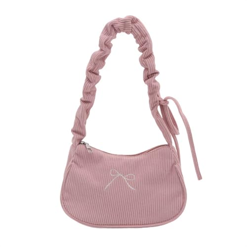 Bolso bandolera pequeño para mujer, estilo coquette con lazo, Y2K, bolso de felpa, clutch, tote y hobo miniatura 1