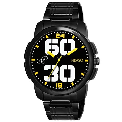 Image of PIRASO Analogue Black Dial Watch with Chain for Boys & Men's