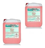 mit Farbindikator, der die Entkalkungskraft der Flüssigkeit anzeigt. So kann die Entkalkungsflüssigkeit für mehrere Entkalkungsvorgänge verwendet werden. Wechselt die Farbe von rot zu gelblich, ist die Entkalkungskraft verbraucht.