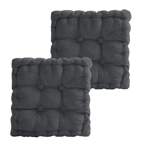 Bocguy Lot de 2 coussins de sol, 40 x 40 cm, coussin de matelas épais de 8 cm, coussin de sol pour chaise de jardin, cuisine ou salle à manger, pour...