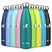 KollyKolla Thermosflasche ,Trinkflasche Edelstahl 350ml, 500ml, 650ml,750ml-Auslaufsicher Thermoskanne, BPA-Frei Wasserflasche für Kinder, Sprudel, Sport, Uni, Schule, Fitness, Outdoor, Camping