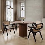 SIMTONAL Round Wood Dining Table Modern Kitchen Table Mesa Redonda de Comedor Walnut, 40''L x 40''W x 29.9''H(Only Table)