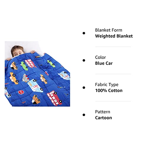 Joyching Weighted Blanket Cooling Soft Heavy Comforter With Premium Glass Beads-36X48-Inches-5Lb-Blue Car #TOP6