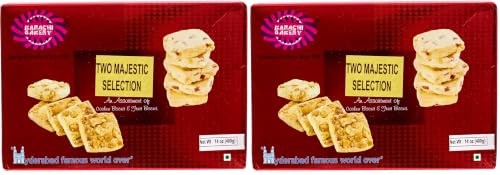 Image of Karachi Bakery Double Delight Fruit Biscuit with Cashew, 400g (Pack of 2)