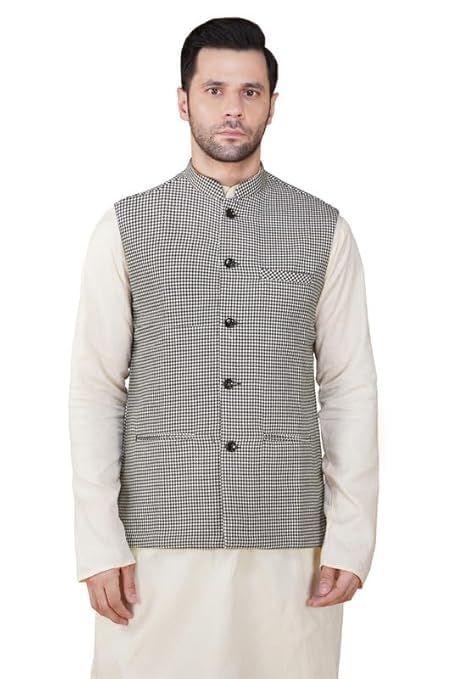 Image of DEIFIC Men's Export-Quality Indian Traditional Nehru Jacket /Waistcoat