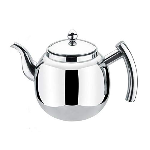 Bouilloire en acier inoxydable poli à double paroi isolés résistant à la chaleur amovible Infuser creux poignée Théiere Feuillets Sachets Cover