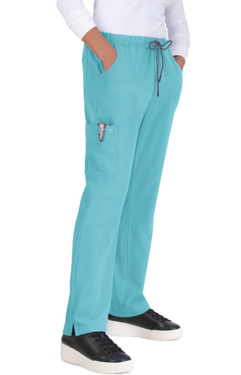 Koi Women's Sea Glass Next Gen Everyday Hero 5-Pocket Cargo Scrub Pants, 4-Way Stretch, X-S Tall
