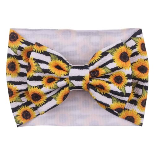 Baby Girl Sunflower Headband Bowknot Wide Hair Band Sunflower Hair Bow Headwear 2 Pack TSFD44 (Sunflower B Set)4