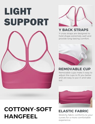 Image of Buauty Sports Bra for Women, Y Back Bralette, Light Support Backless Workout Bra with Removable Pads for Yoga Pilates Gym