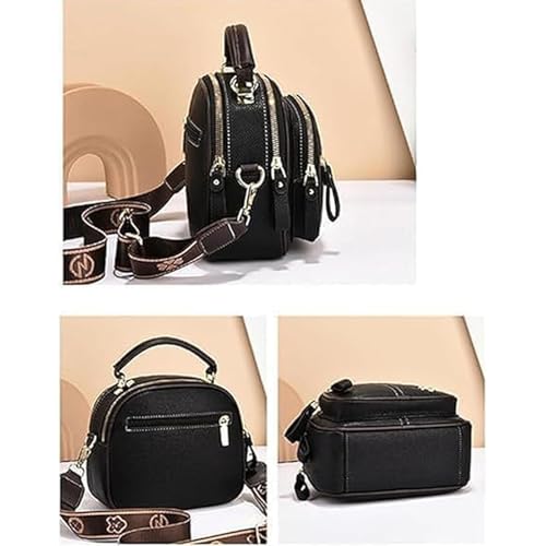 Balconfoster Crossbody Bag, Classic Multifunctional Compartments Adjustable Wide Shoulder Strap Leather Crossbody Bag4