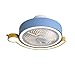 DLChildren's Room Ventilatore da soffitto con luce, telecomando LED 3 dimmerabili 3 velocità del vento, forma a chiocciola, montaggio a filo, pale acriliche invisibili, ventilatore a basso p