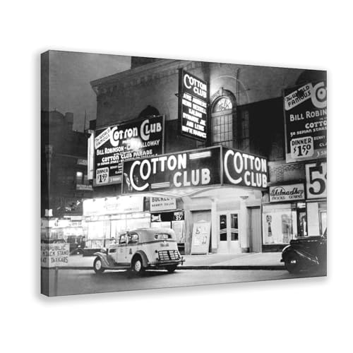 Toile Cotton Club Harlem 40x61 cm pour habiller un mur de bureau vide avec cadre