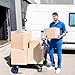 3 in1 Heavy Duty Convertible Hand Truck Dolly Cart, Folding Trolley Cart with Wheels, 600lbs Capacity for Transport Moving in Warehouse, Supermarket, Equipment (Blue)