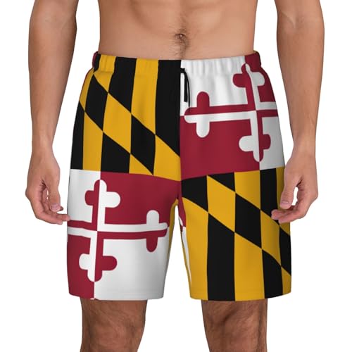 Short de plage Maryland EdWal double couche pour homme avec motif imprimé