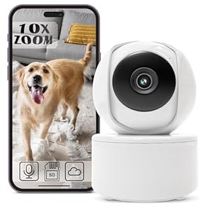 Indoor Pan/Tilt Security Camera – 1080p HD Home Surveillance Camera for Baby, Pet, Dog, Elderly with Phone App, Night Vision, Cloud & SD Card Storage, 2-Way Audio, Privacy Mode, Compatible with Alexa