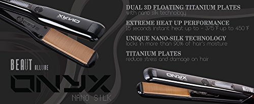 Plancha de Pelo Onyx Nano Silk Titanium 1 pulg miniatura 1