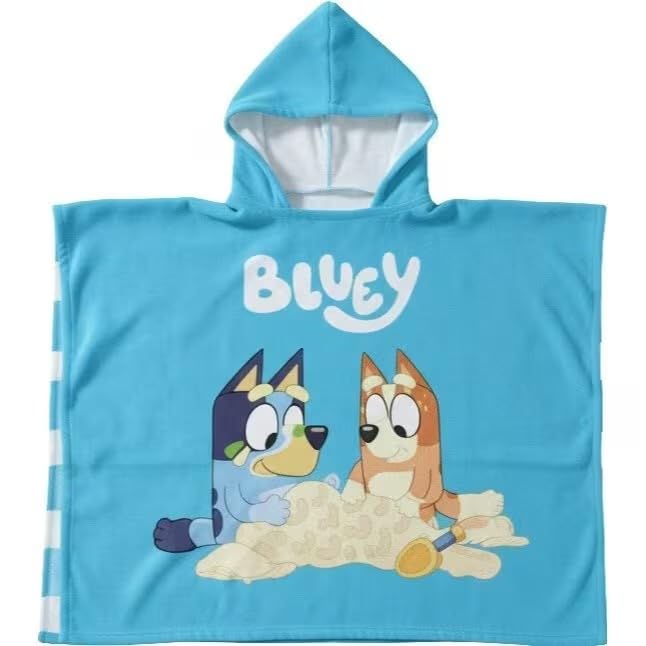 BlueY - Poncho con capucha, toalla de playa y piscina, albornoz de microfibra de 55 x 90 cm, secado rápido, ultrasuave