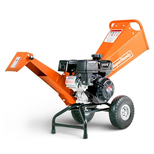 Image of SuperHandy Wood Chipper Shredder Mulcher 7HP Engine Heavy Duty Compact Rotor Assembly Design 3 inch Inch Max Capacity Aids in Fire Prevention and Building Firebreaks