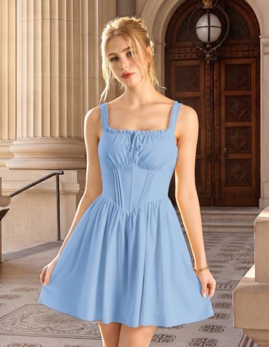 SCARLET DARKNESS Corset Mini Dress Adjustable Straps Sundress with Pockets - image 2