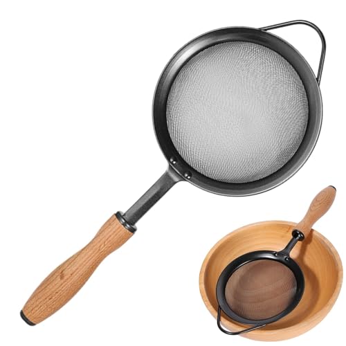 Küchen-Mesh-Sieb – Sieb Aus Stahl, Bequemer Griff | Kreatives, Modernes Design, Vielseitiges Lebensmittelfilterwerkzeug Für Nudeln, Reis, Mehl, Tee, Kaffee, Quinoa, Eier, Waschen, Abtropfen, Kochen, V