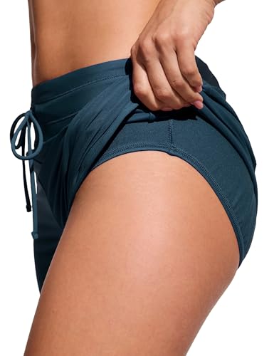 Image of CRZ YOGA Dolphin Classic Fit Board Shorts 3'' | Built in Brief, High Waisted, Tummy Control, Beach, Swim Trunks for Women