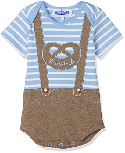 P. Eisenherz Lausbub - Body per bambini in pelle, colore: Blu Blu 68