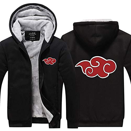 WUJIAJIA Hommes Hiver Anime Heroes Naruto Sweats à Capuche zippé Thermique Manteaux Épaisse Veste Cover