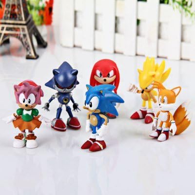 Set of 6pcs Lovely Characteristic Mini Sonic Super Pack Team Figures Collectible Toys