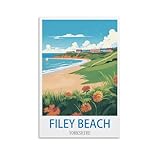 NPRZM Lustige Blechschilder „Filey Beach Yorkshires“, 