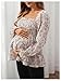 MakeMeChic Women's Maternity Blouse Floral Square Neck Ruffle Sleeve Shirts Peplum Shirred Business Office Work Tops Multicolor Large