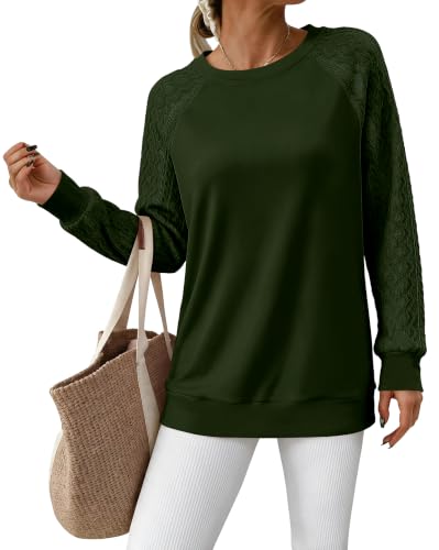 Image of Bluetime Women's Long Sleeve Sweatshirts Fall Crewneck Tunic Tops Casual