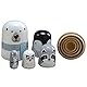 FunnyGoo Bunte handgefertigte Holzpuppe Russische Puppenbausätze Weihnachtsdekoration (Eisbär und Pinguin)